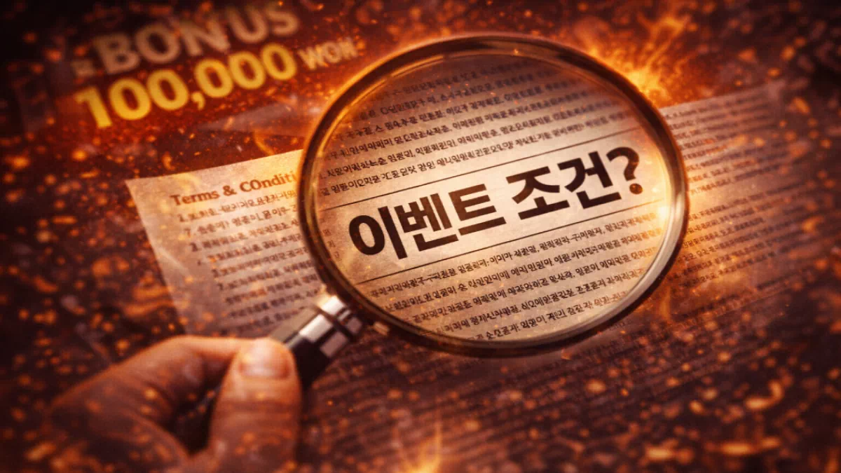 이벤트 조건은 왜 항상 작은 글씨에 숨어 있을까? - 안전한 꽁머니사이트 정보 0