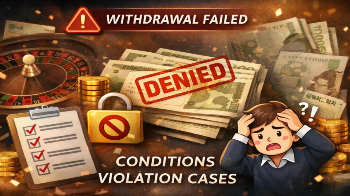 꽁머니 환전 거절이 발생하는 ‘실제 조건 위반 사례’ TOP 유형 분석 - 안전한 꽁머니사이트 정보 0
