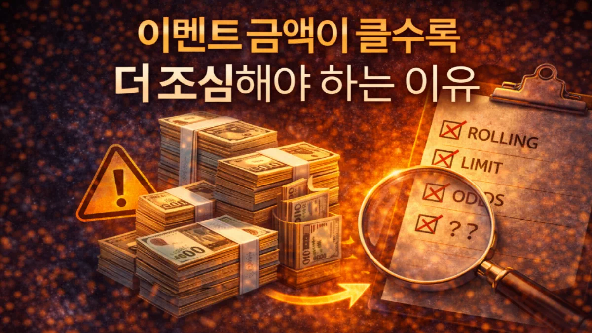 이벤트 금액이 클수록 더 조심해야 하는 이유 - 안전한 꽁머니사이트 정보 0