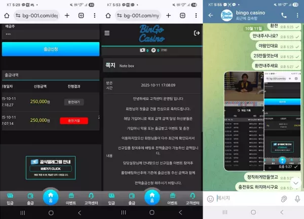 빙고카지노(bg-001.com) 먹튀 피해 사례
